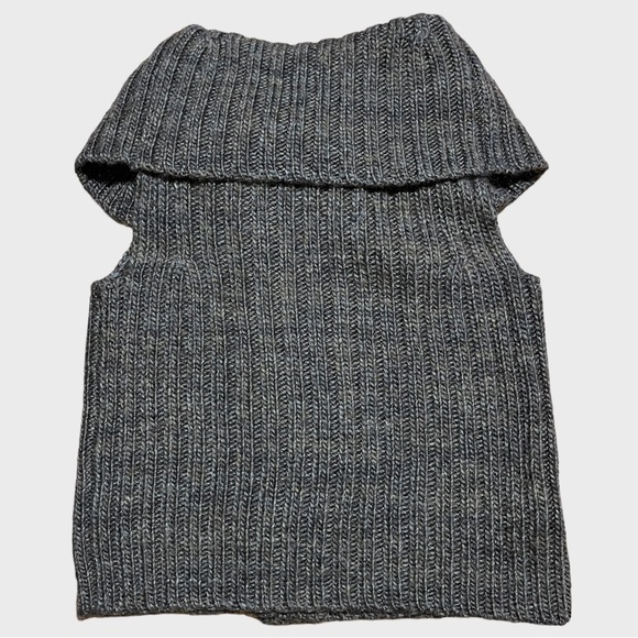 Ann Taylor Loft Chunky Knit Wool Blend Fold Over Collar Sweater Vest Sz S - Picture 9 of 12